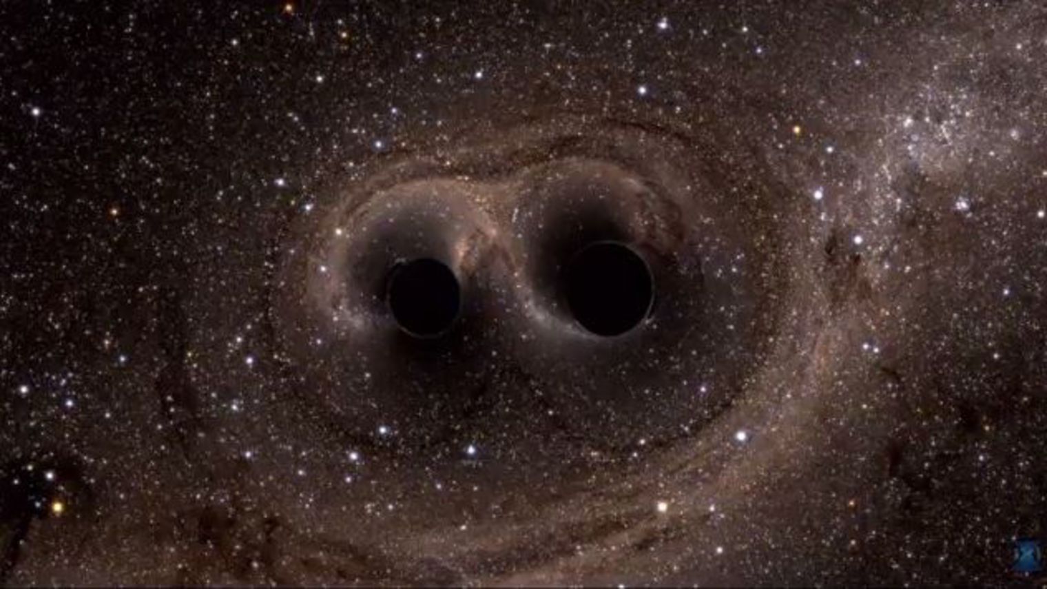 Simulation de la fusion de trous noirs © LIGO