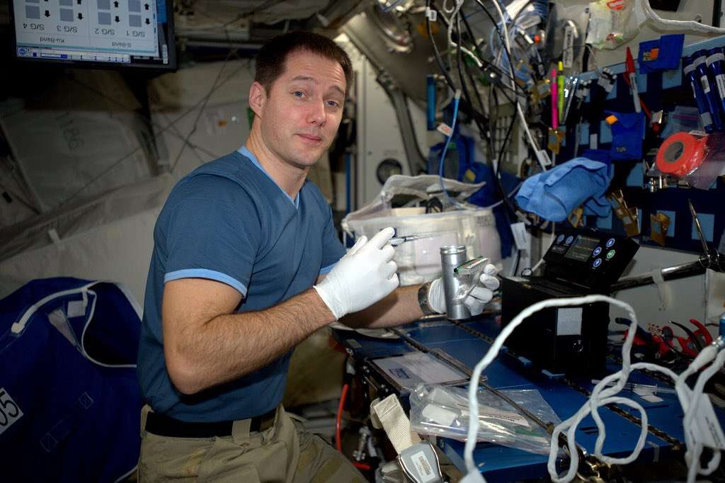 Thomas Pesquet à bord de l'ISS © ESA/NASA